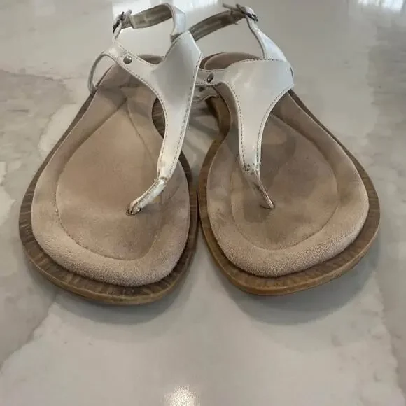 Cliffs By White Mountain Cushioned Slingback Thong Sandal Women’s Size 8M White - Picture 5 of 9